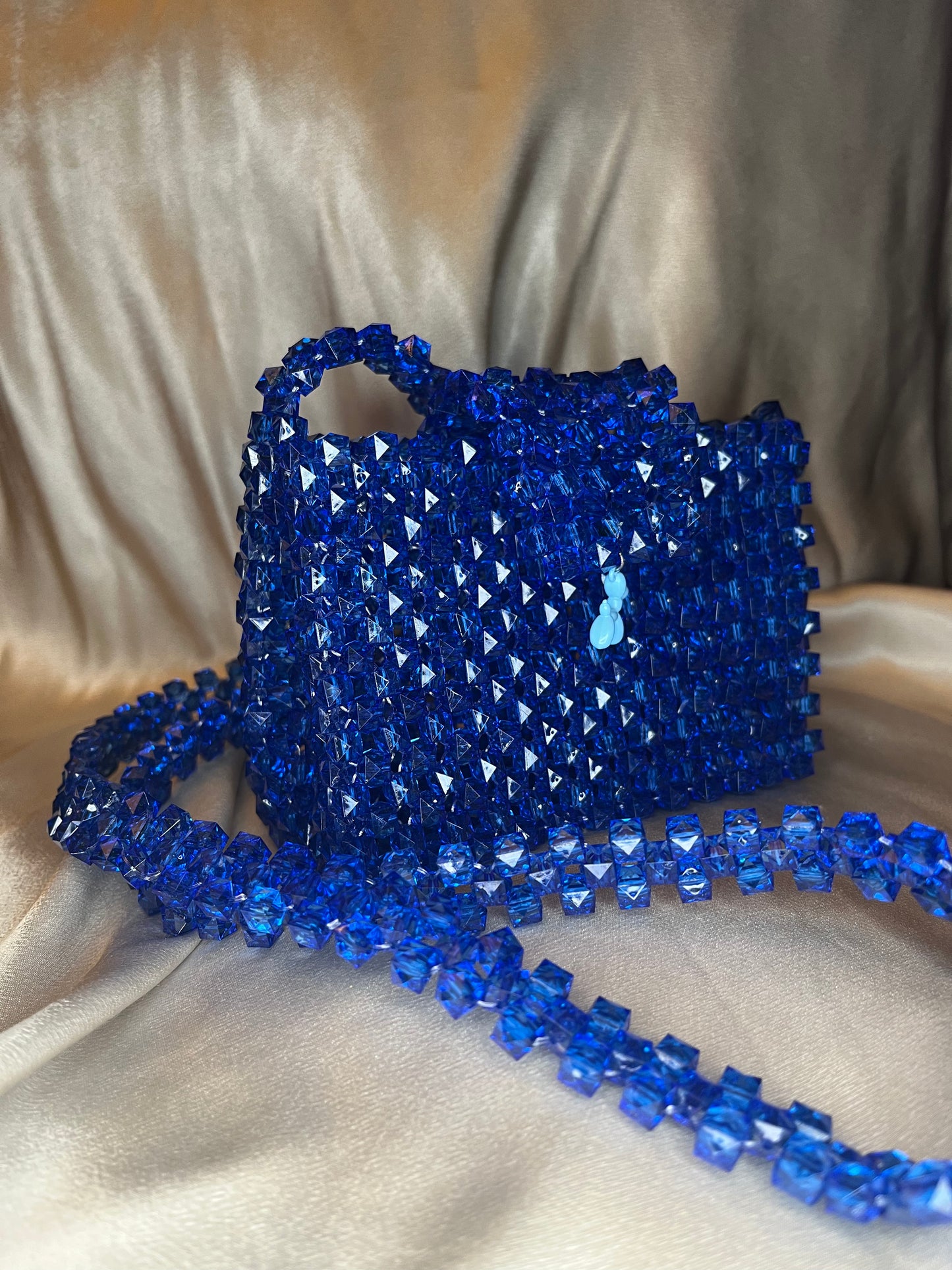 MODEL №1 blue handmade beaded handbag