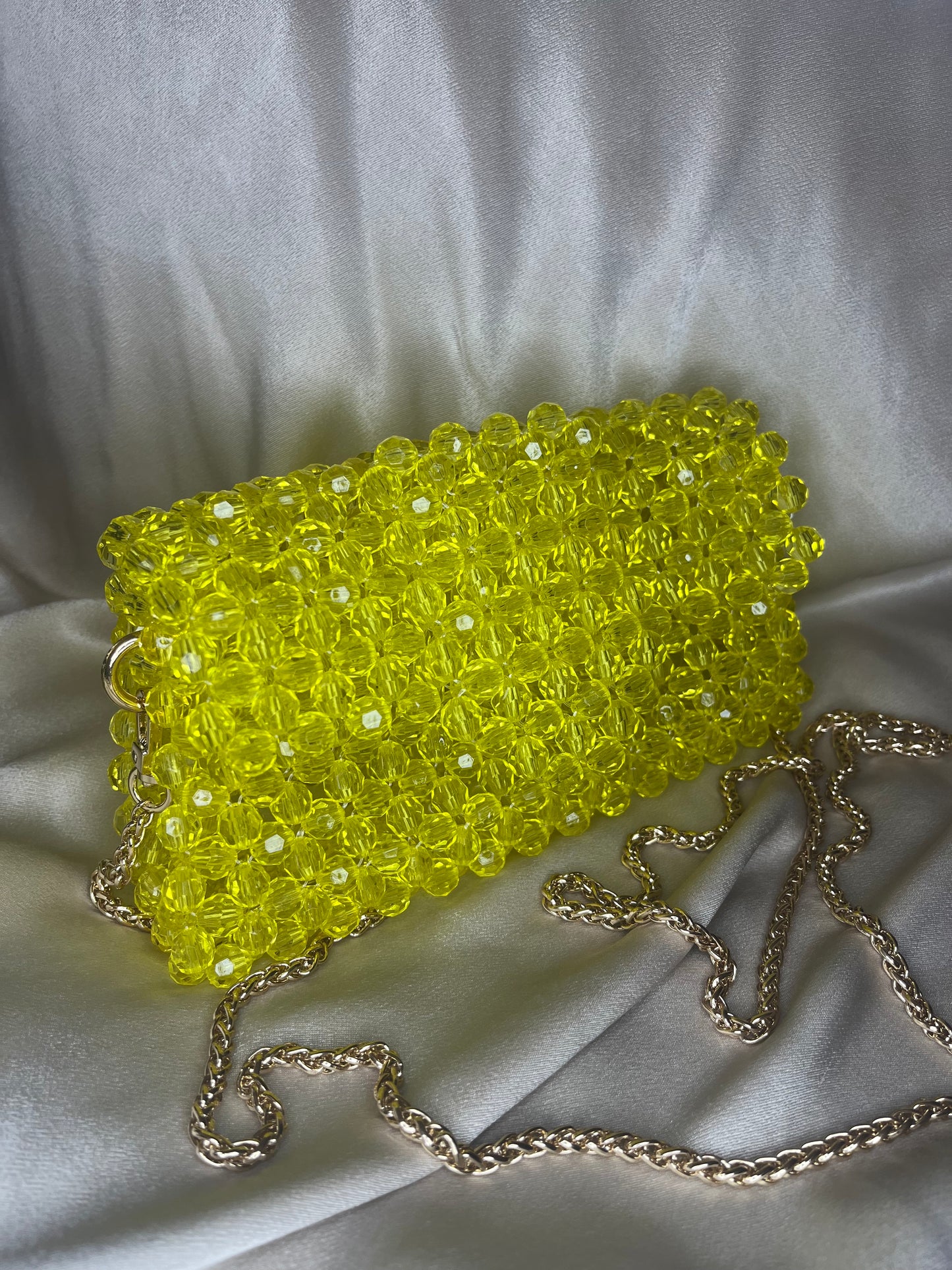 MODEL №14 yellow handmade beaded handbag