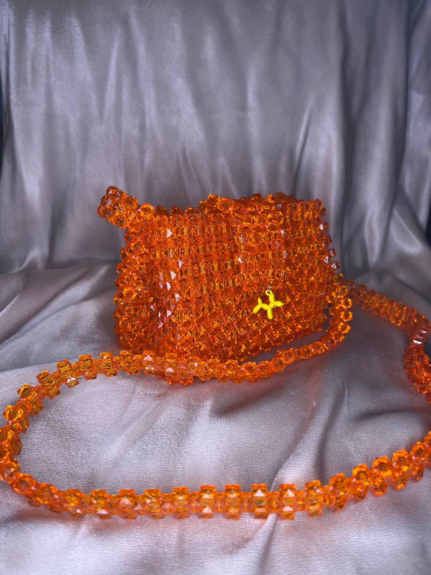 MODEL №1 orange handmade beaded handbag