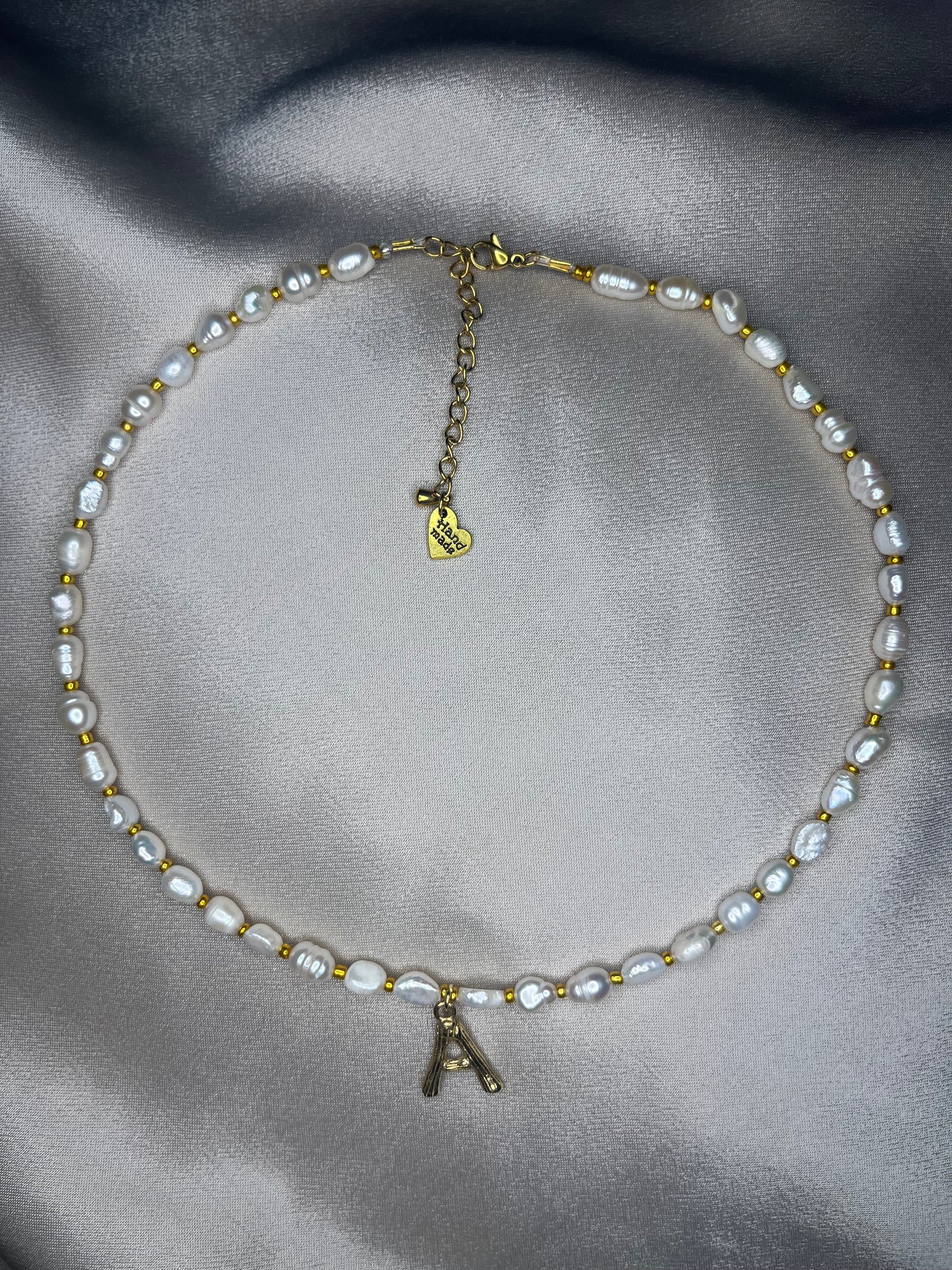 CALL YOUR NAME handmade pearl choker
