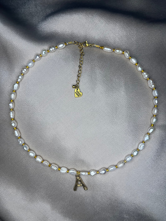 CALL YOUR NAME handmade pearl choker